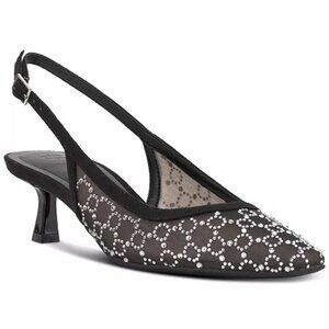 80$ I.N.C. International Concepts Gemini Slingback Heel Pumps Size 7.5 US Black